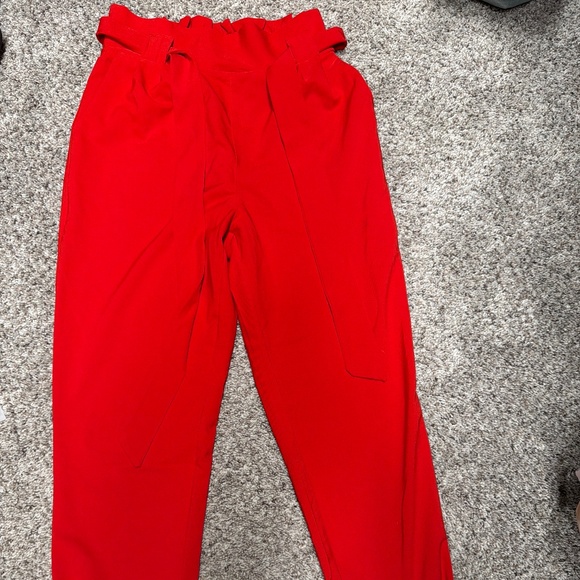 Grace Karin belted red pants - Picture 1 of 4